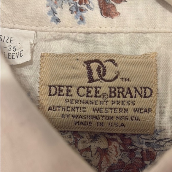 Off White Vintage Rustic Floral Print Western Shirt - Picture 3 of 15